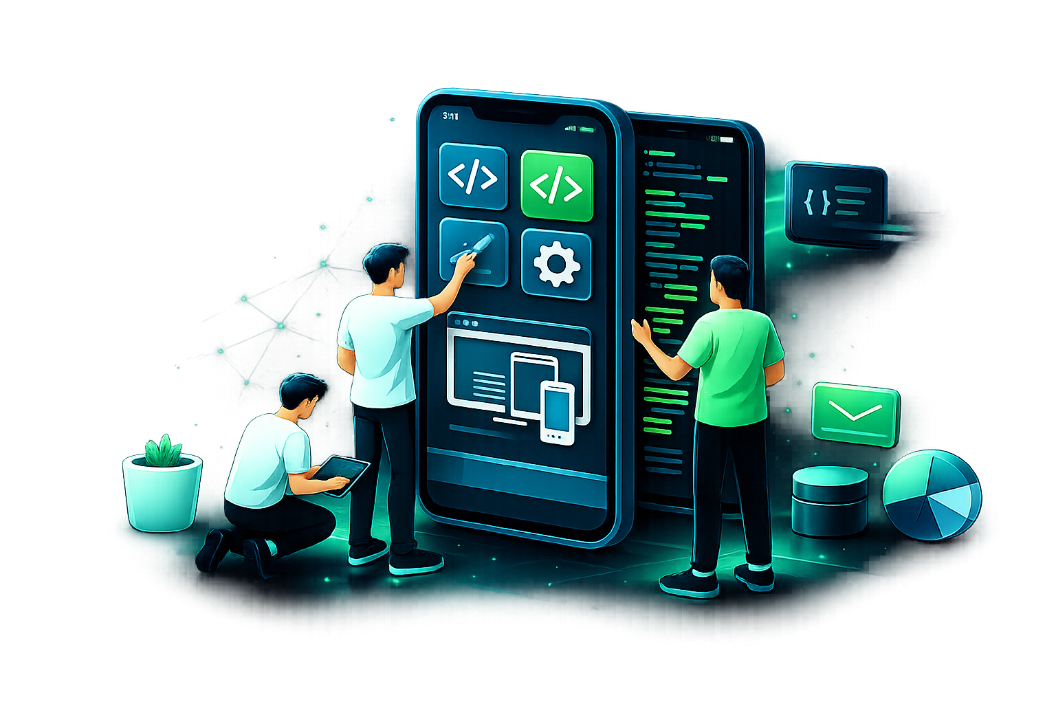 Web development team illustration